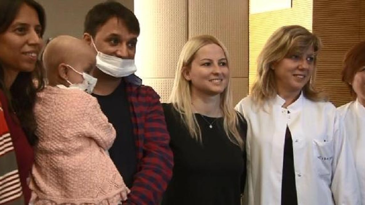 İlik nakli yapılan 4 yaşındaki Berfin pasta kesilerek taburcu oldu