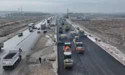 Konya Aslım Caddesi'nde üst yapı çalışması