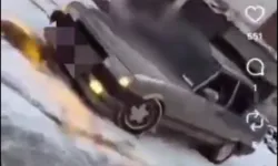 Bursa Orhaneli'de karda drifte Jandarma freni!