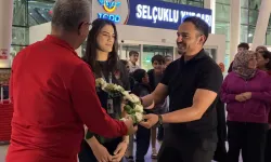 Avrupa ikincisi Konyalı sporcu coşkuyla karşılandı