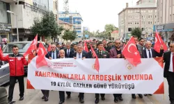 Erzurum'da gaziler için anlamlı yürüyüş