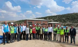 Gaziantep'te Kuzeyşehir Atık Su Arıtma Tesisi inşaat alanına inceleme