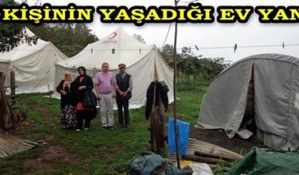 Giresunda  19 kişinin yaşadığı  ev yandı