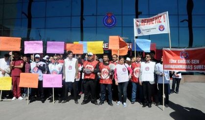Kahramanmaraş'ta sağlık çalışanları iş bıraktı