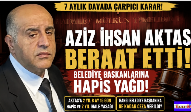 Aziz İnsan Aktaş Suç Örgütü Lideri berat etti, Belediye Başkanlarına ceza yağdı!