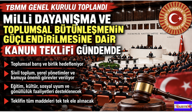 TBMM Genel Kurulu’nda “Çerçeve Yasa” mesaisi: Milli Dayanışma ve Toplumsal Bütünleşme Teklifi gündemde