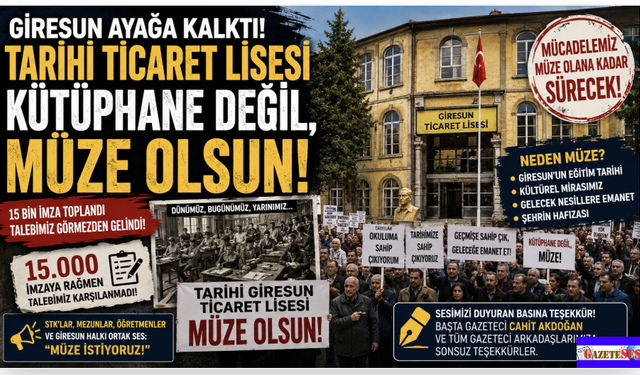 Giresun'da Tarihi Ticaret Lisesi Krizi Büyüyor! Mezunlar ve STK'lar: Kütüphane değil Müze yapılsın!
