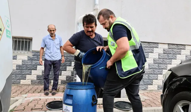 Kayseri Talas'ta atık yağlar toplanıyor