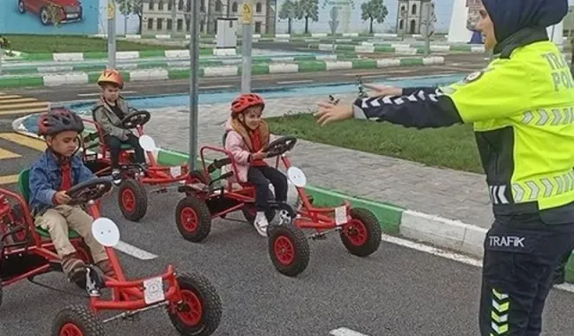 Kilis Trafik Eğitim Parkı'nda öğrencilere trafik eğitimi