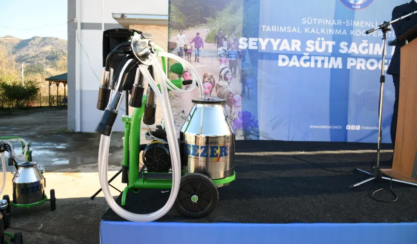 Trabzon'da çiftçilere süt sağım makinesi desteği