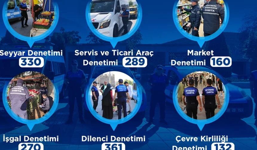 Kayseri zabıtasından yoğun mesai