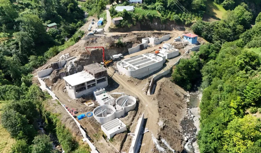 Trabzon Düzköy İleri Biyolojik Arıtma Tesisi'nin yapımı sürüyor