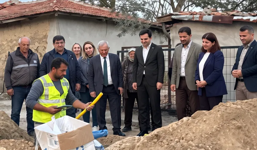 Edirne İbriktepe Köyü'nde doğal gaz çalışmaları incelendi