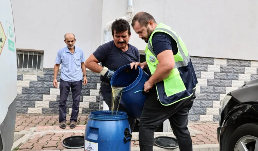 Kayseri Talas'ta atık yağlar toplanıyor